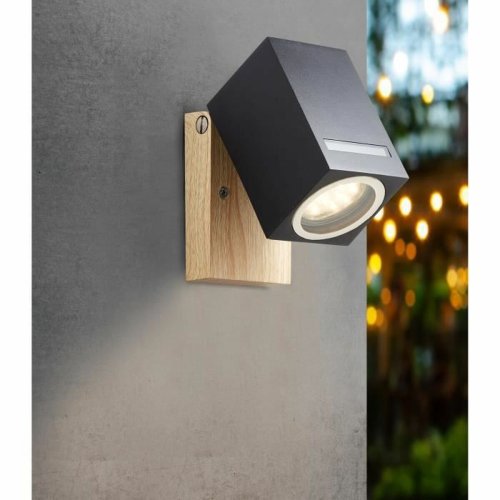 Vgglykta Brilliant Galeni Svart Naturell Metall Glas 20 W GU10