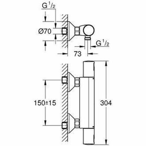 Tvttstllsblandare Grohe Precision Start Fr dusch Svart matt M