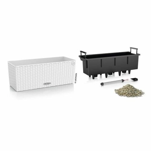 Kruka Lechuza Vit Svart polypropen