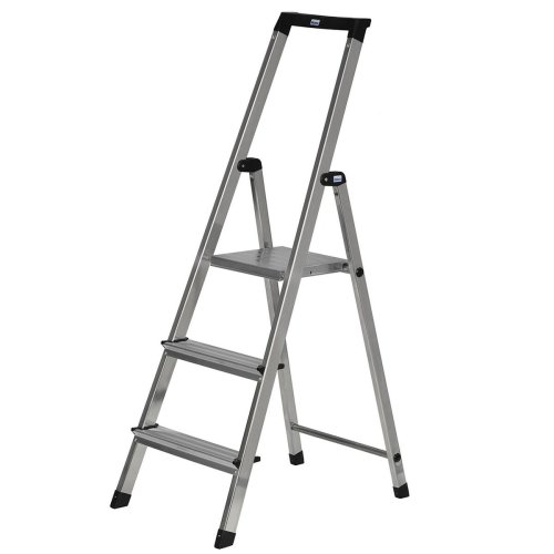 Hoppvikbar trappstege, 3 steg Krause 126214 Silvrig Aluminium