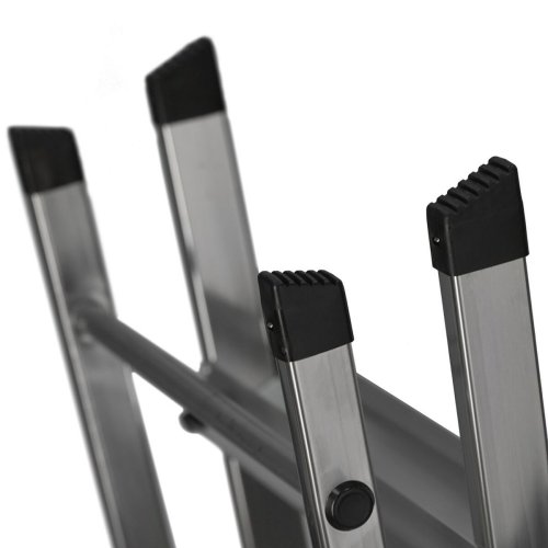 Hoppvikbar trappstege, 4 steg Krause 126320 Svart Silvrig Alumin