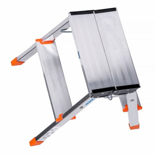 Hoppvikbar trappstege, 2 steg Krause 130020 Silvrig Aluminium