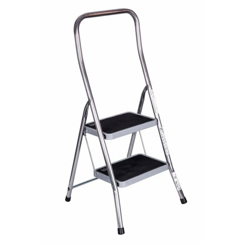 Hoppvikbar trappstege, 2 steg Krause 130860 Gr Silvrig Svart/Bl