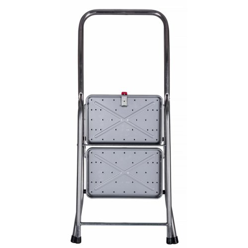 Hoppvikbar trappstege, 2 steg Krause 130860 Gr Silvrig Svart/Bl