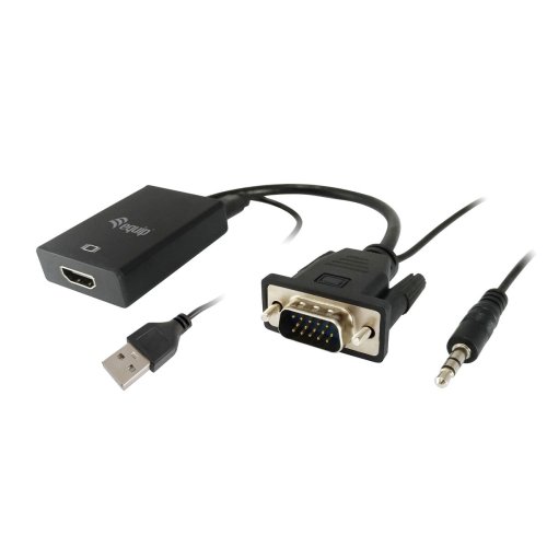 VGA till HDMI med Audio Adapter Equip 119038 Svart 20 cm