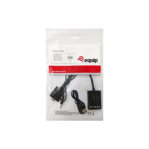 VGA till HDMI med Audio Adapter Equip 119038 Svart 20 cm