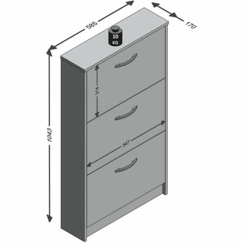 Skostll FMD Vit 58,5 x 104,5 x 17 cm