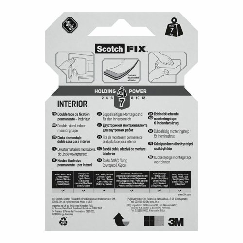 Dubbelsidig Tejp Scotch 19 mm x 1,5 m Vit