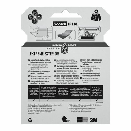 Dubbelsidig Tejp Scotch extreme 19 mm x 5 m Gr