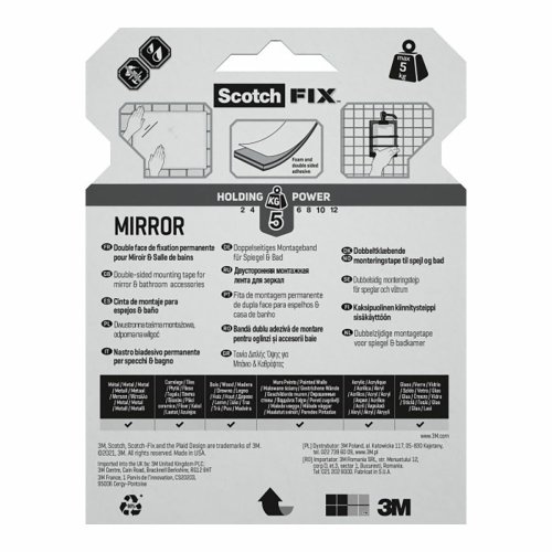 Dubbelsidig Tejp Scotch 5 kg 19 mm x 5 m Transparent Speglar