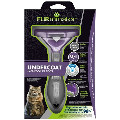 Borste Furminator FUR151357 Katt Stor Svart Violett