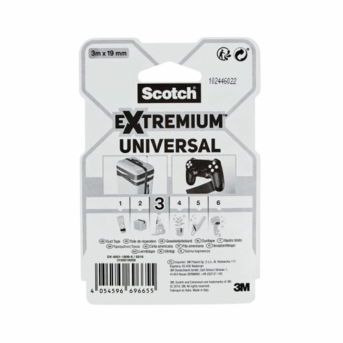 Silvertejp Scotch extremium 3 universal Svart 3 m x 19 mm