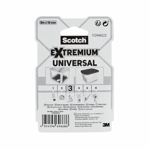 Silvertejp Scotch extremium 3 universal Vit 3 m x 19 mm