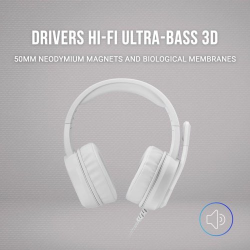 Hrlurar med mikrofon Gaming Mars Gaming MH320W LED RGB Stereo G