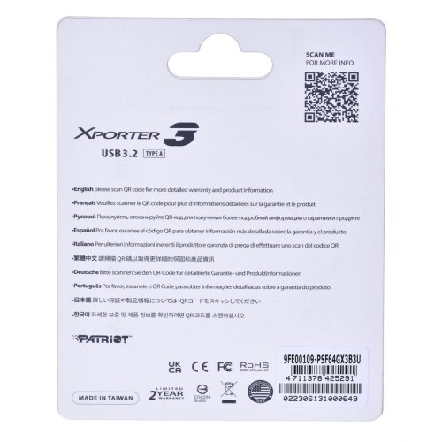 USB-minne Patriot Memory Xporter 3 Svart 64 GB