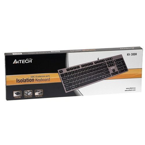 Tangentbord A4 Tech KV-300H QWERTY Svart Gr Svartvit Svart/Gr