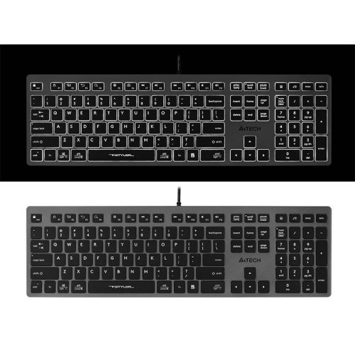 Tangentbord A4 Tech A4TKLA47125 Vit Svart Gr QWERTY