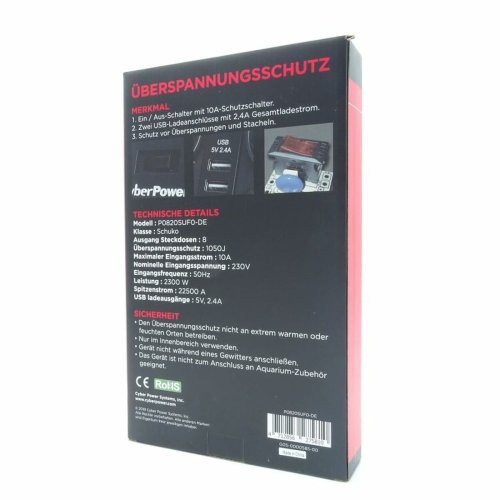 Frgreningslist 8 Tomas med Brytare Cyberpower P0820SUF0-DE (1,8