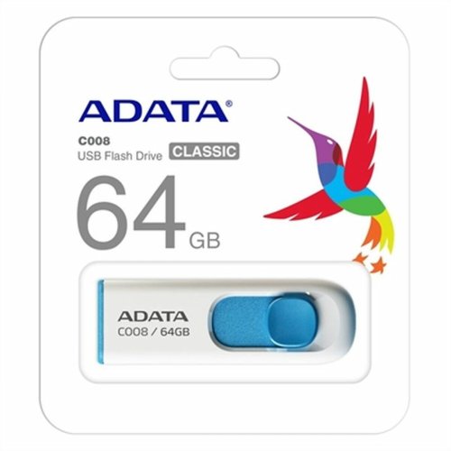 USB-minne Adata AC008-64G-RWE 64 GB Vit