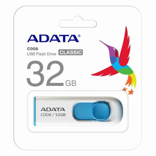 USB-minne Adata AC008-32G-RWE 32 GB Vit Bl/Vit