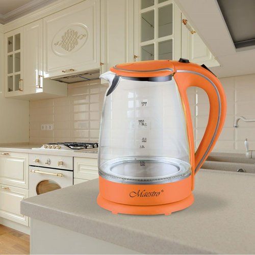 Vattenkokare Feel Maestro MR-064 Orange Transparent Glas 2000 W