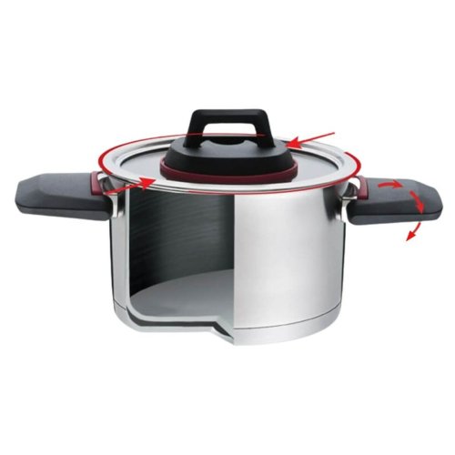 Gryta med lock Feel Maestro MR-3530-6 Svart Rd Stl Rostfritt s