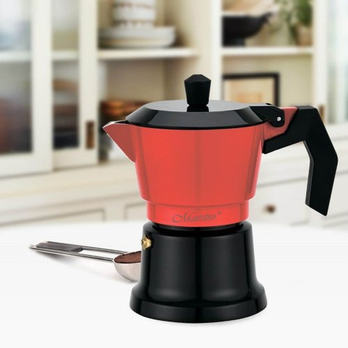 Italiensk Kaffepanna Feel Maestro MR-1657-3 Svart Rd Aluminium
