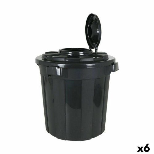 Papperskorg Dem Hop 50 L Svart 49,5 x 49,5 x 50 cm (6 antal)