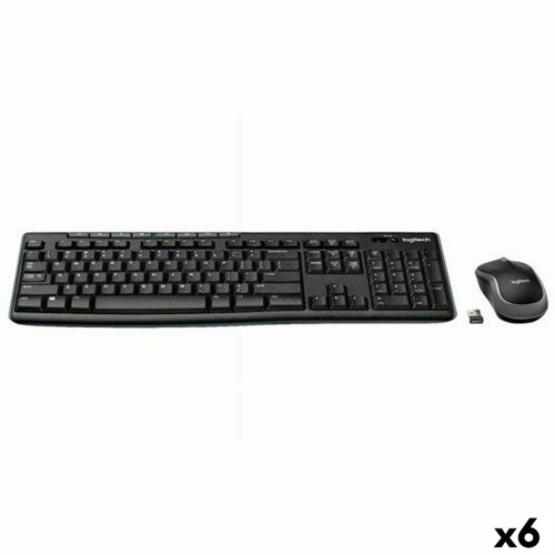 Tr�dl�st Tangentbord och Mus Logitech DESKTOP MK270 Svart Qwerty