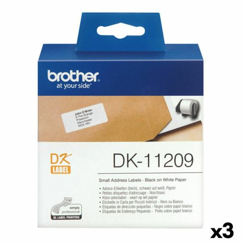 Etiketter till Skrivare Brother DK-11209 Svart/Vit 62 x 29 mm (3