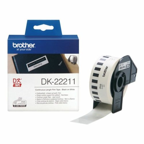 Termiskt Pappersband p Rulle Brother DK22211 29 mm Svart Svart/