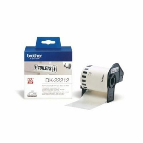 Termiskt Pappersband p Rulle Brother DK22212 Svart/Vit Vit