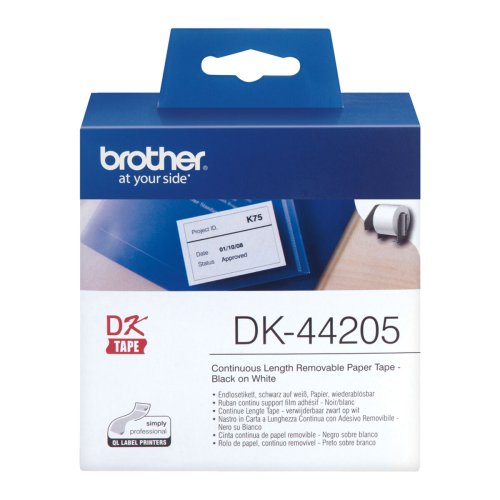 Etiketter till Skrivare Brother DK-44205 62 mm x 30,48 m Svart/V