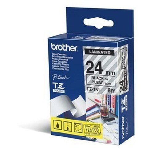 Laminerat Band till Etikettskrivare Brother TZE-151 Svart/Transp
