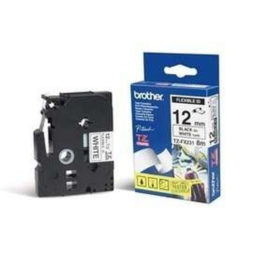 Laminerat Band till Etikettskrivare Brother TZEFX231 Svart/Vit 1