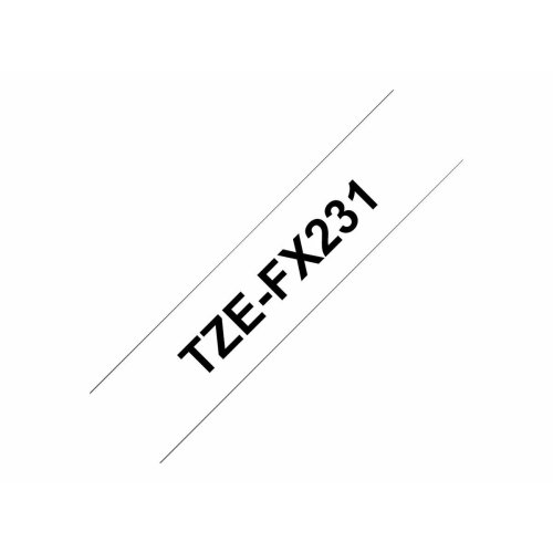 Laminerat Band till Etikettskrivare Brother TZEFX231 Svart/Vit 1