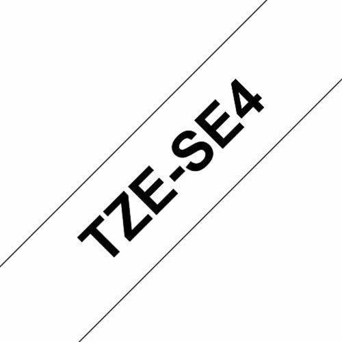 Laminerat Band till Etikettskrivare Brother TZE-SE4 Svart/Vit 18