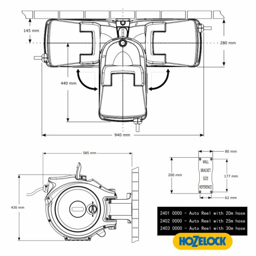 Slangvinda Hozelock Autoreel 100-000-866 20 m Plast