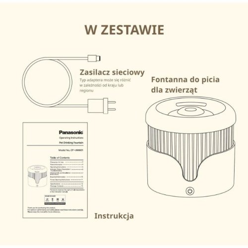 Fontn fr husdjur Panasonic CP-JNW01CW Vit Plast