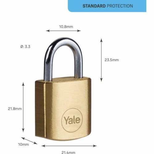 Hngls med nyckel Yale Stl Rektangulr Gyllene (4 antal)