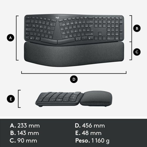 Tangentbord Logitech 920-010105 Svart Gr Grafit Qwerty Spanska