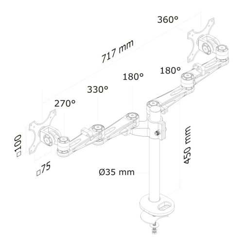 Bordfste fr Skrm Neomounts FPMA-D935DG 10" 27"