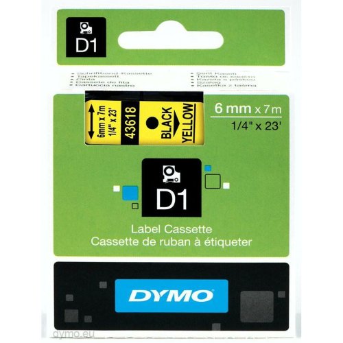 Laminerat Band till Etikettskrivare Dymo D1 43618 6 mm LabelMana
