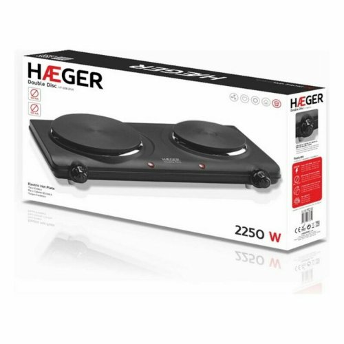 Elektrisk vrmeplatta Haeger HP-02B.013A Svart 2 Brnnare Multic