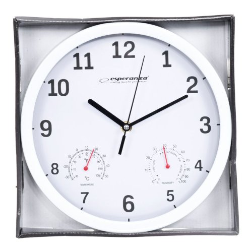 Vggklocka Esperanza EHC016W Vit Glas Plast 25 cm
