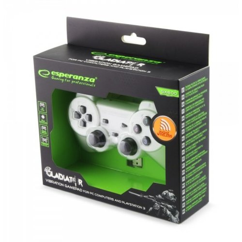 Trdls Spelkontroll Esperanza Gladiator GX600 USB 2.0 Vit PC Pl