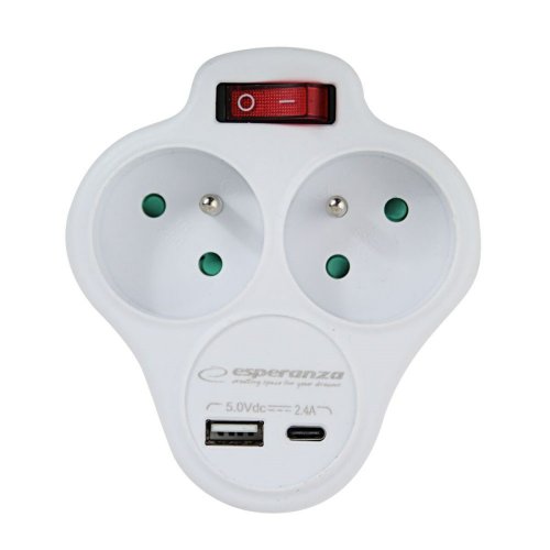 Plugg adapter Esperanza ELK311W 2 Plug