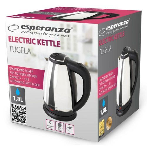 Vattenkokare Esperanza EKK104S Silvrig Rostfritt stl Plast 2200