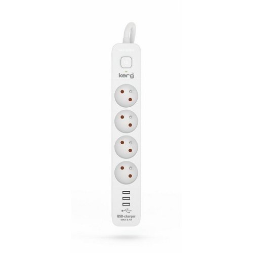 Ellist 4 Tomas-uttag med brytare Kerg M02414 (3 m)
