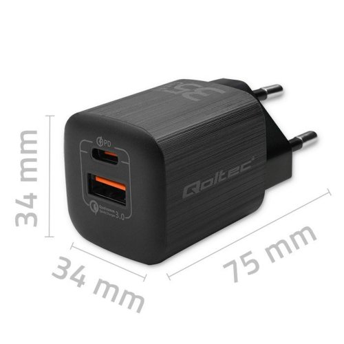 Vggladdare Qoltec 50764 Svart 35 W